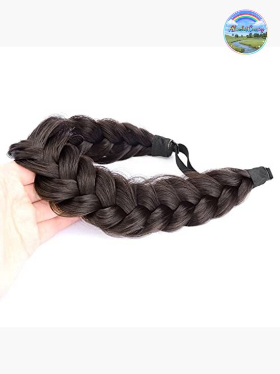 2 Strands Chunky Plaited Braided Headband Elastic Stretch Hairpiece Synthetic main image 4